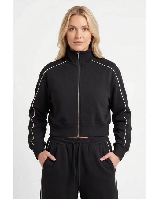 Secret Label Black Contrast Piped Tracksuit Set