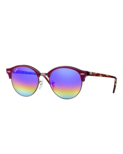Ray-Ban Purple Clubround Mineral Flash Lenses Sunglasses Rb42461222C251