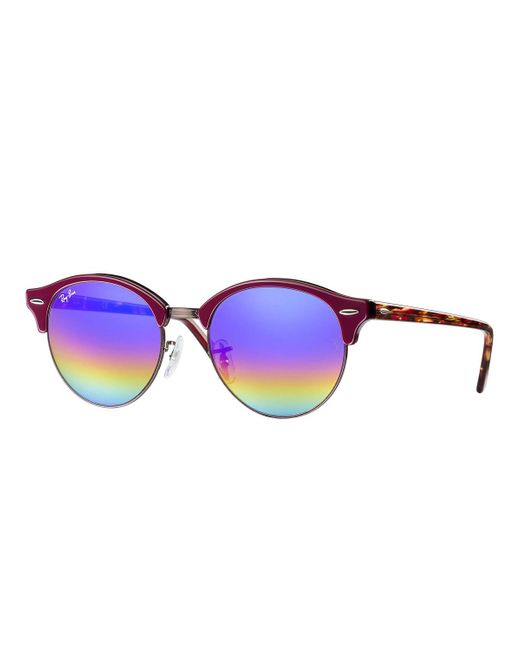 Ray-Ban Purple Clubround Mineral Flash Lenses Sunglasses Rb42461222C251