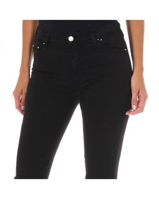 Met Black Long Denim Pants Made Of Elastic Fabric 10Db50255-G239