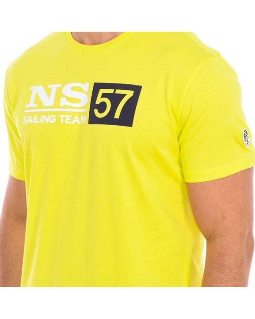 North Sails Yellow Short Sleeve T-Shirt 9024050 for men