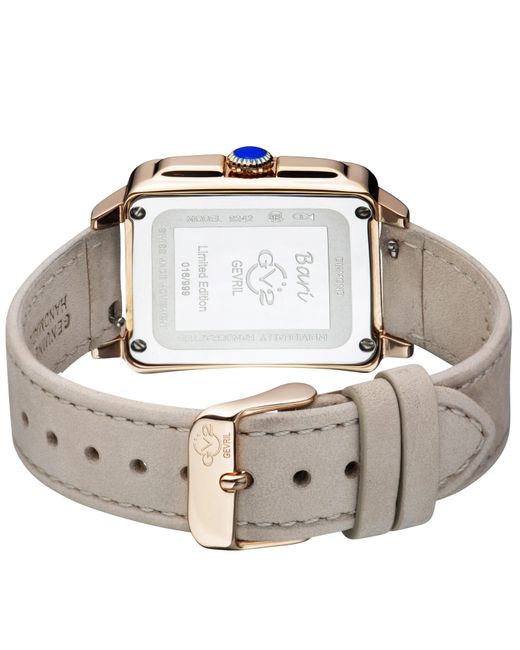 Gv2 Natural Bari Tortoise Rg Case Mother Of Pearl Dial Suede Strap Watch