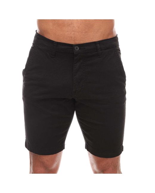 Duck and Cover Black Moreshore Chino Shorts for men