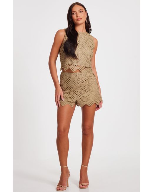 Quiz Natural Crochet Shorts