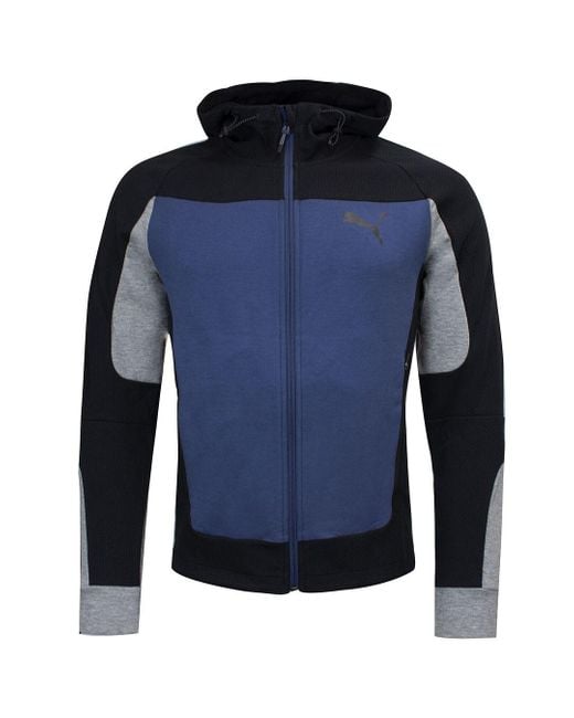 PUMA Long Sleeve Zip Up Hooded Track Jacket 582725 43 Cotton in Blue for Men Lyst UK