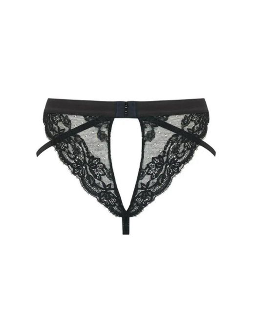 Coco De Mer Black Seraphine Silk Lace Brazilian Briefs