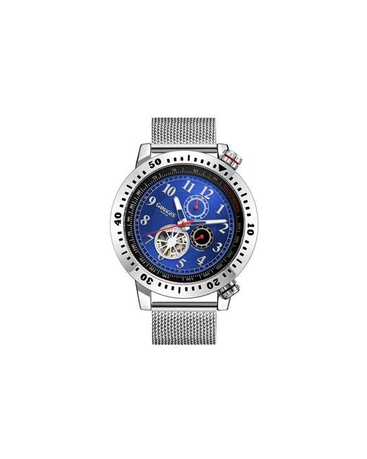 Gamages Blue Of London Limited Edition Hand Assembled Aspect Timer Automatic Steel Stainless Steel for men