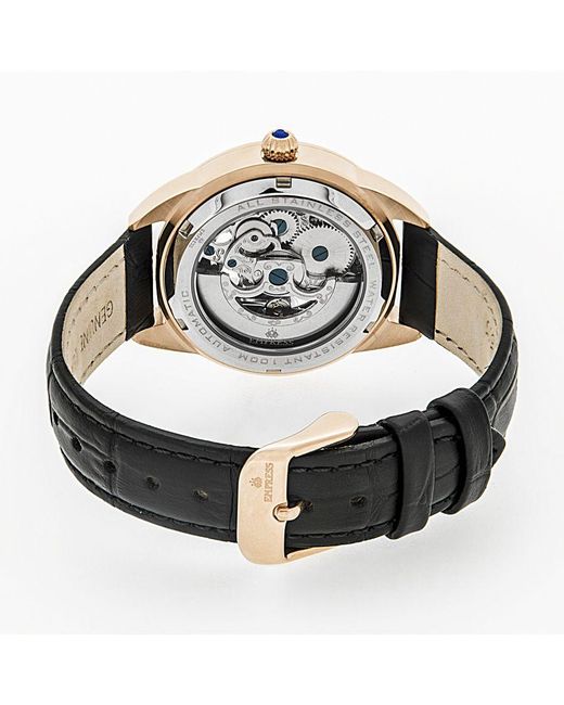Empress Metallic Godiva Automatic Mop Leather-Band Watch