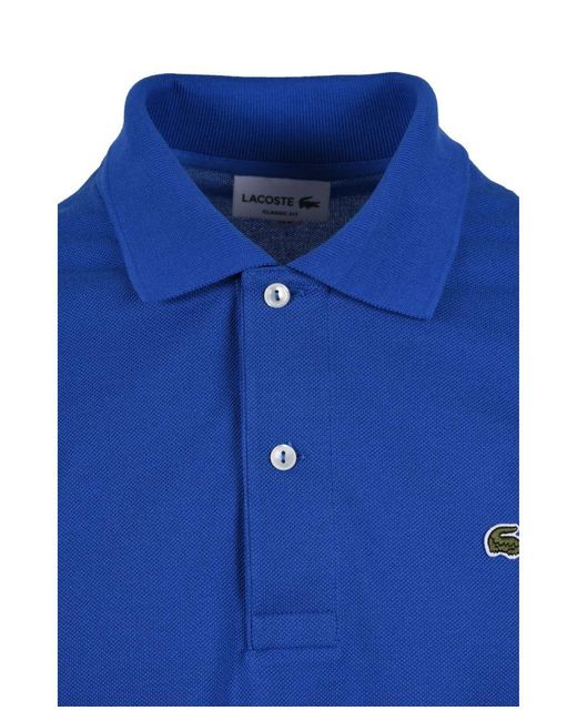 Lacoste Blue L.12.12 Piqué Cotton Polo Shirt Royal for men
