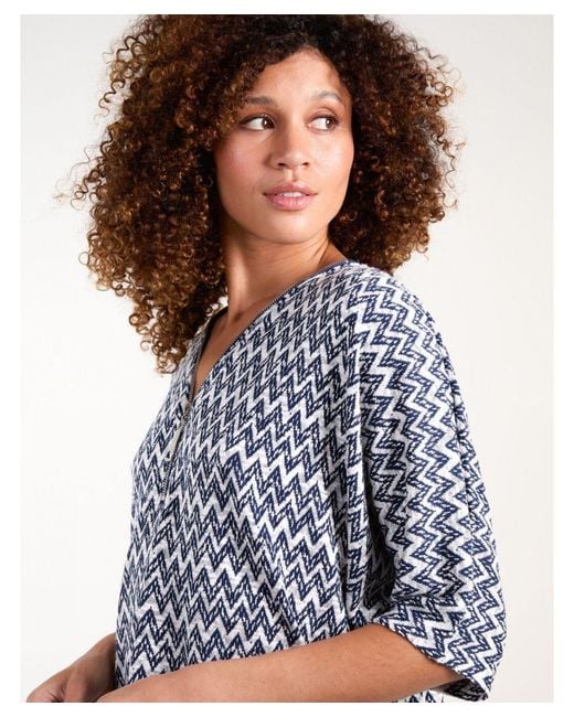 Blue Vanilla Vanilla Zig Zag Front Top in Blue Lyst UK