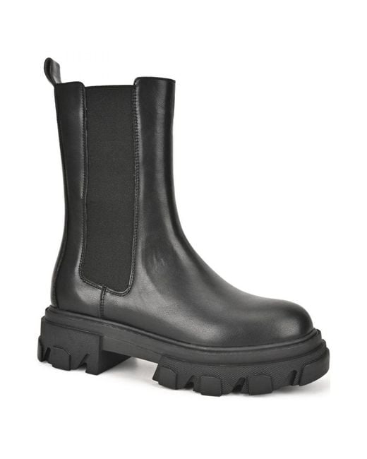 Where's That From Black 'Everly' Chunky Chelsea Calf Boot