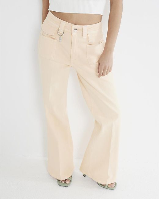 River Island Natural Flared Jeans Petite