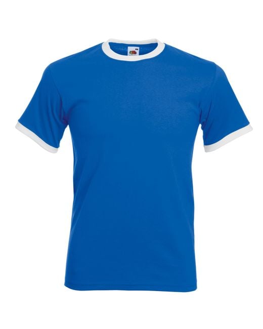Fruit Of The Loom Blue Ringer Short Sleeve T-Shirt (Royal/ for men