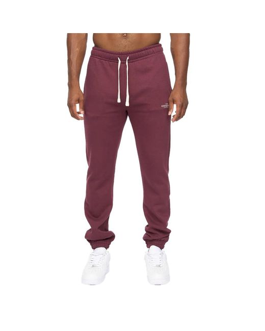 Crosshatch Red Mappedout Jogging Bottoms (Raisin) for men