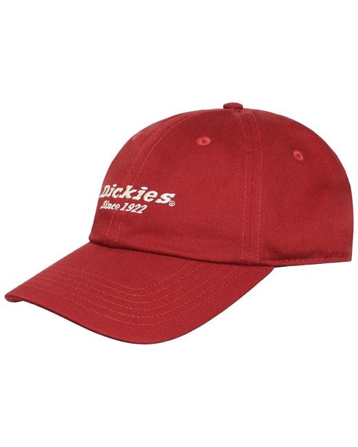 Dickies Red Twill Cotton Dark Dad Cap for men