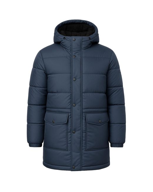Hunter Blue Interpid Long Puffer Coat for men