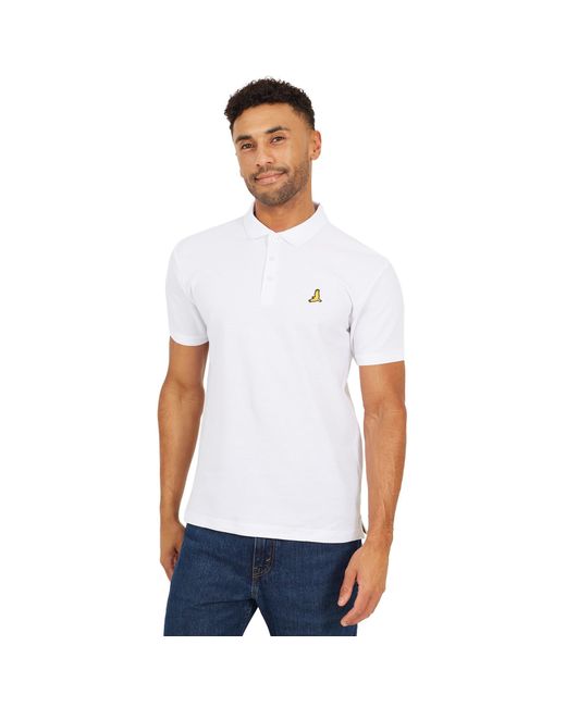 Brave Soul White Cotton Polo Shirt Short Sleeve Summer Top for men
