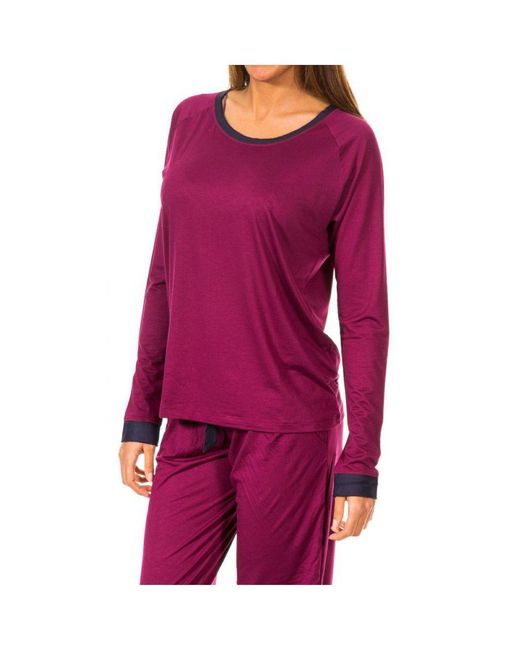 Tommy Hilfiger Purple Long Sleeve Round Neck T-Shirt 1487904686