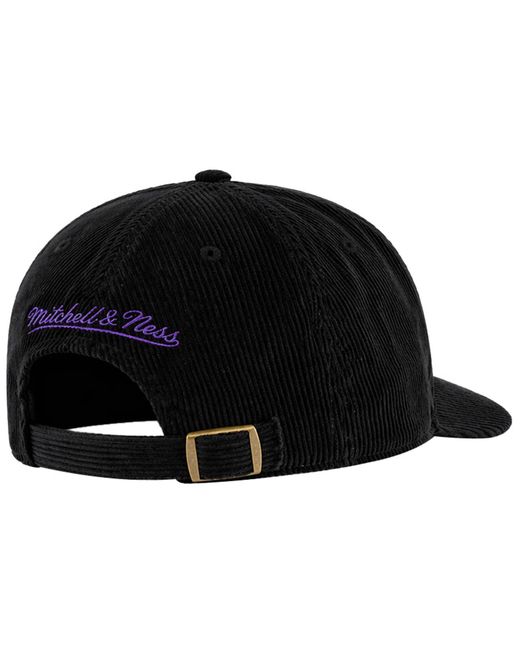 Mitchell & Ness Black Nba Los Angeles Lakers Cord Dad Cap Cotton