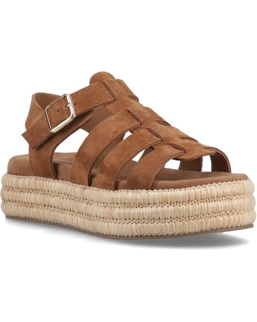 Hush Puppies Brown Rosetta Gladiator Leather Sandals