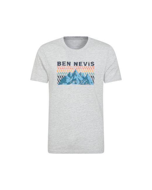 Mountain Warehouse Ben Nevis Graphic T-Shirt (Lichtgrijs) in het White voor heren