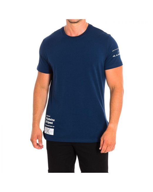 La Martina Blue Short Sleeve T-shirt Rmrp60-js092 Man Cotton for men