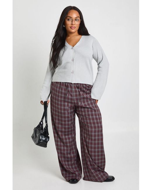Boohoo Gray Plus Button Through Cardigan