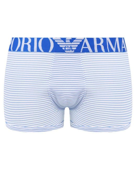 Armani Emporio Comfort Microfiber Blue/white Boxes Shorts for men