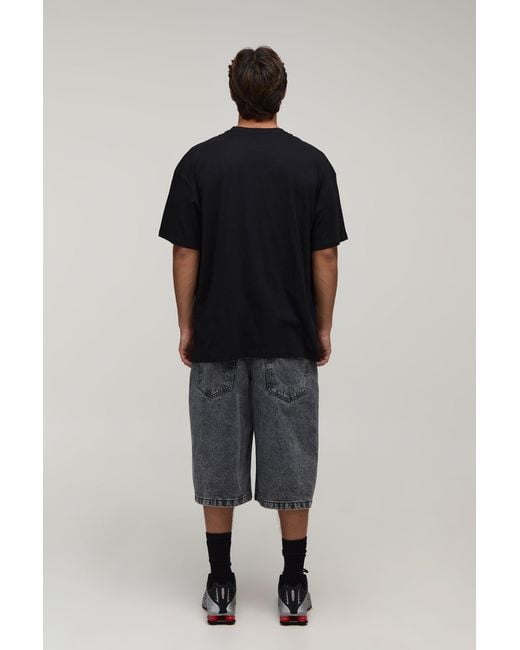 BoohooMAN Black Oversized Over Seams Statue Print T-Shirt for men