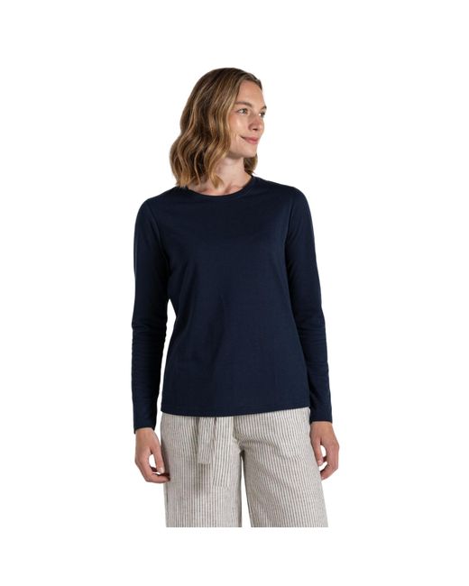 Craghoppers Blue Ladies Akona Stripe Nosilife Long-Sleeved T-Shirt