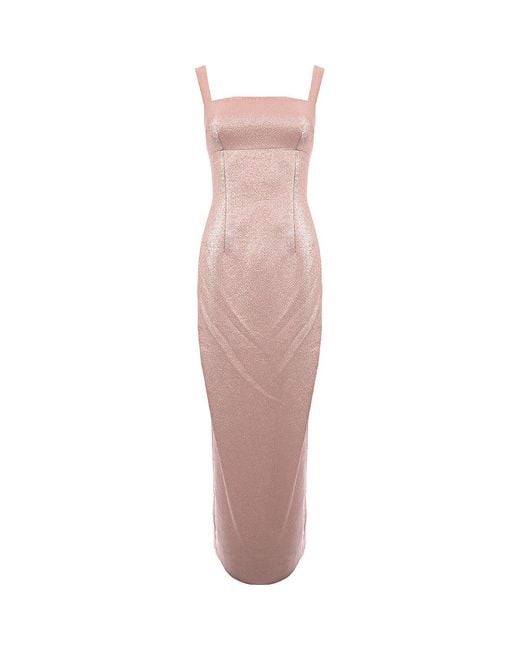 Emilia Wickstead Pink Michelina Metallic Floor Length Dress