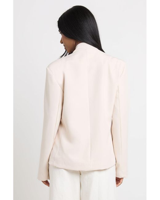 Boohoo Natural High Fastening Wrap Blazer