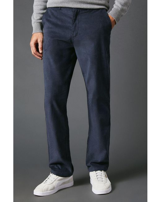 MAINE Blue Premium Corduroy Chino Trouser for men