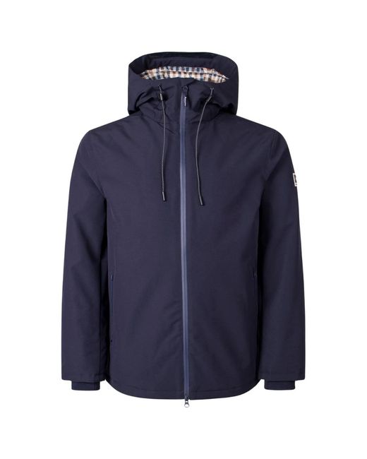 Aquascutum Blue Active Shell Mid Parka Jacket for men