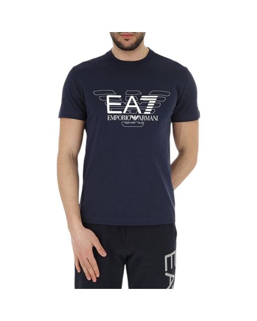 Armani Blue Ea7 3Zpt45 Cotton T-Shirt Emporio Summer Tops Tees for men