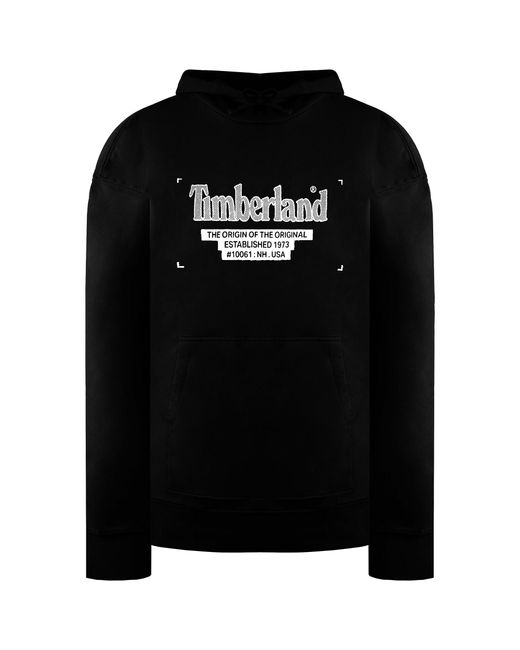 Timberland Black Logo Hoodie Cotton for men