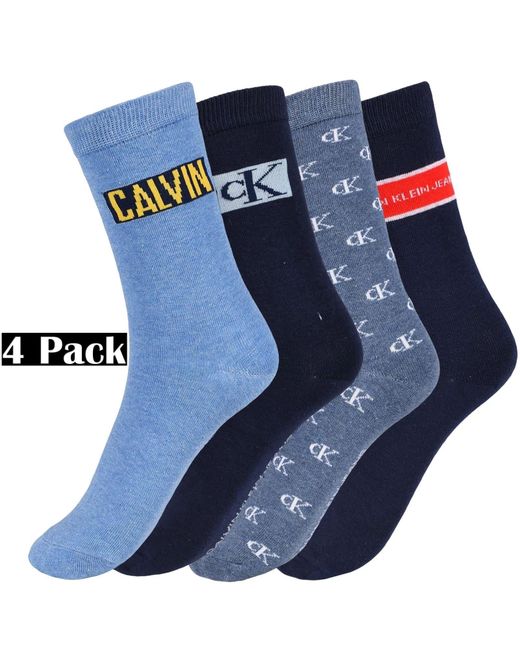 Calvin Klein Blue 4 Pack Socks for men