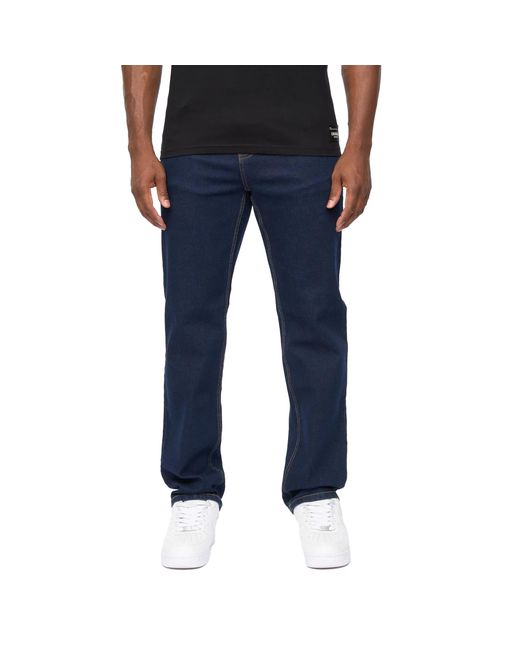 Crosshatch Blue Detendu Relaxed Fit Jeans (Raw Wash) for men