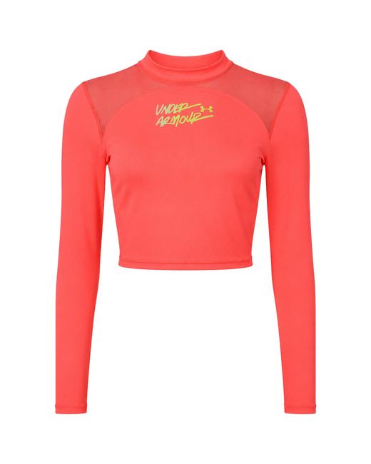 Under Armour Red Heatgear Q3 Crop Top