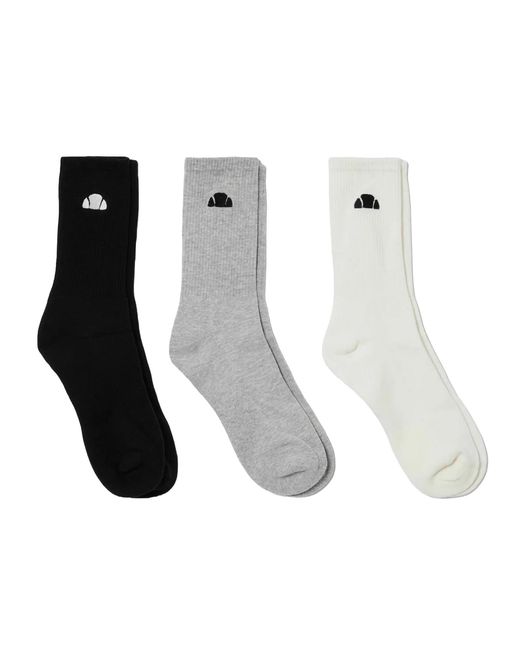 Ellesse White Ladies Sepino Crew Socks (Pack Of 3) (Multicoloured)