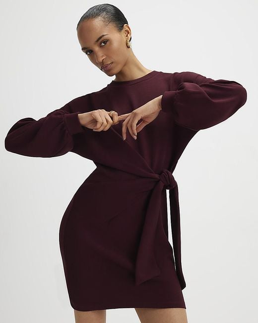 River Island Red Mini Dress Knot Side