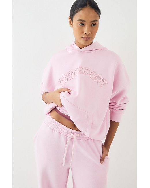 DSGN Studio Pink Self Fabric Applique Oversized Hoodie