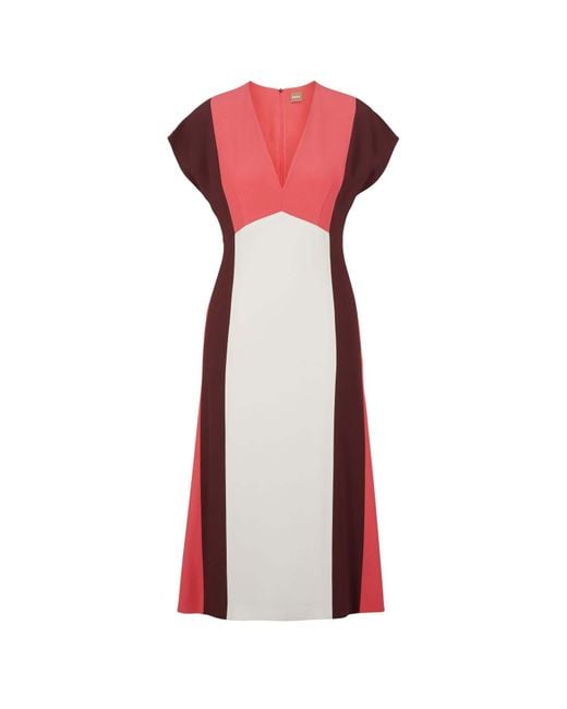 Boss Dames Debrany Jurk In Roze in het Red