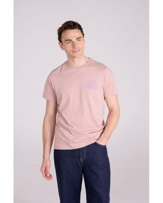 Mountain Warehouse Blue 'Jacob' Cotton T-Shirt Comfy Beach Summer Casual Tee for men