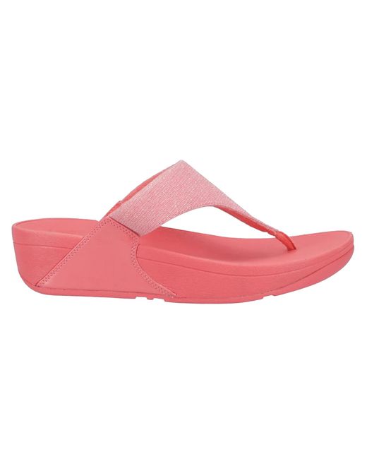 Fitflop Pink Ladies Lulu Shimmerlux Flip Flops (Rosy)