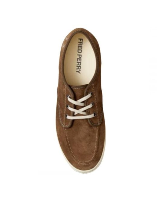 Fred Perry Brown B7175 988 Low Suede Ealing Leather Trainers for men