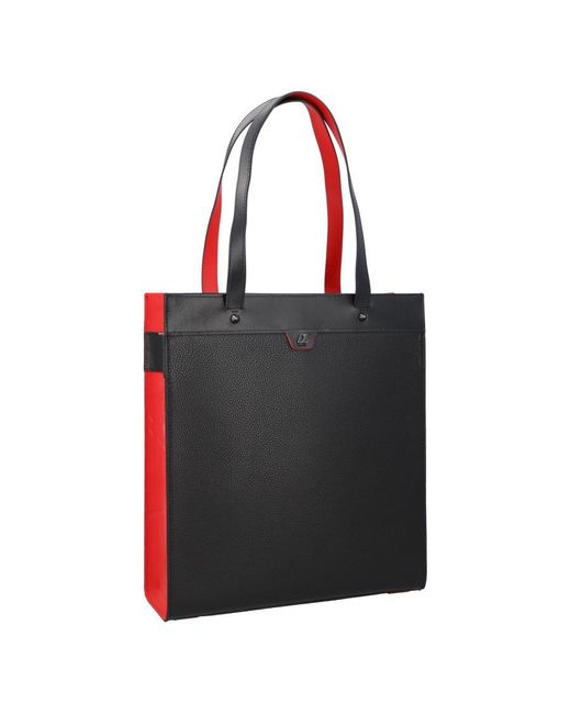 Christian Louboutin Black Calf Leather Ruistote Top-Handle Tote for men