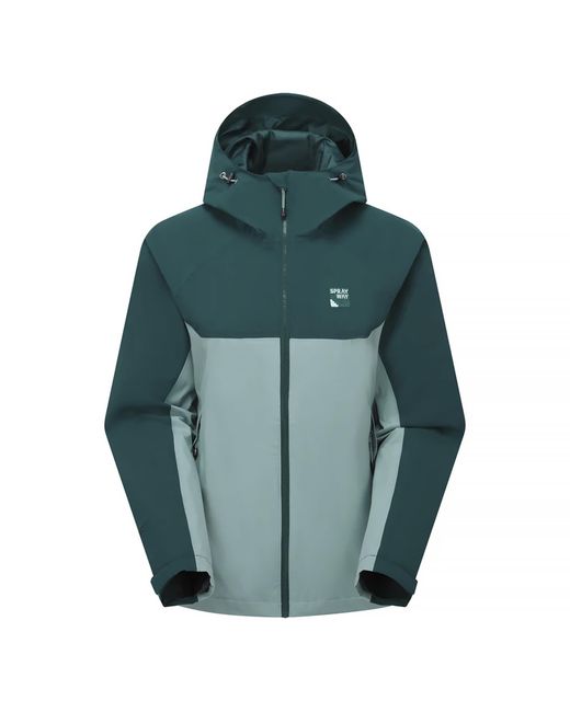 Sprayway Green Ladies Lightweight Waterproof Hooded Hiking Rain With Zip Shell Jacket Coat