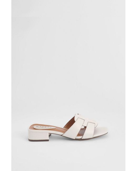 Wallis White Lyla Faux Leather Interwoven Low Block Heeled Mules