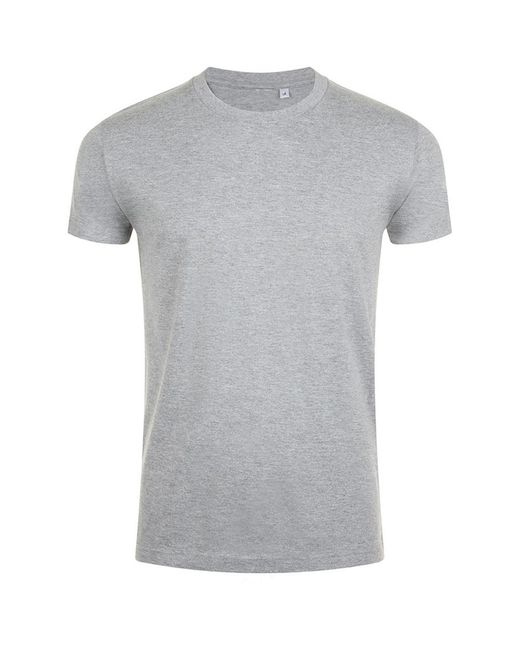 Sol's Gray Imperial Slim Fit Short Sleeve T-Shirt Marl) Cotton for men